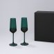 Подарочный набор 2 бокала для шампанского Emerald в черной коробке 