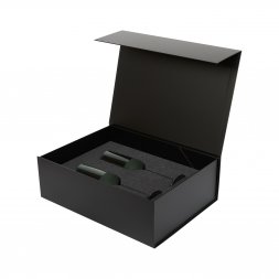 Подарочный набор 2 бокала для шампанского Emerald в черной коробке