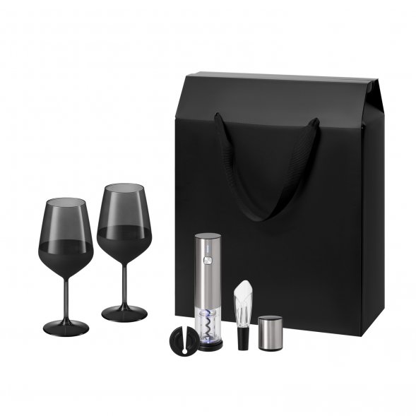 Подарочный набор Black Edition, Vintaro (2 бокала + набор для вина) 