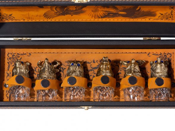 Подарочный набор Русская охота, темно-коричневый/рыжий 