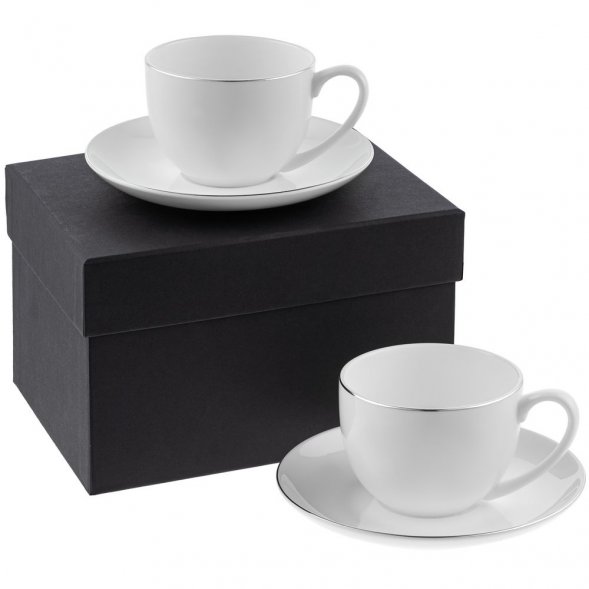 Набор на 2 персоны Select, белый с серебристой отводкой 