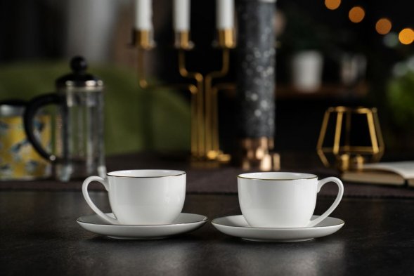 Набор на 2 персоны Select, белый с серебристой отводкой 