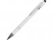 Ручка металлическая soft-touch шариковая со стилусом Sway, белый/серебристый 