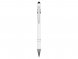 Ручка металлическая soft-touch шариковая со стилусом Sway, белый/серебристый 