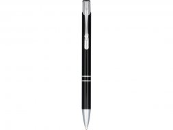 Кнопочная шариковая ручка Moneta из анодированного алюминия, черные чернила, черный