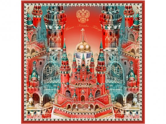 Платок Кремль - Москва - Фаберже 