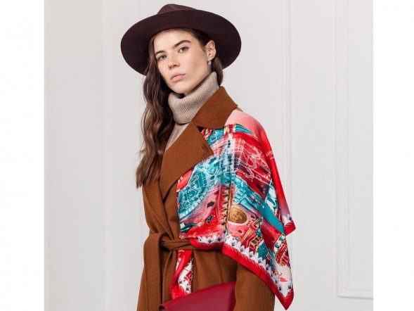 Платок Кремль - Москва - Фаберже 