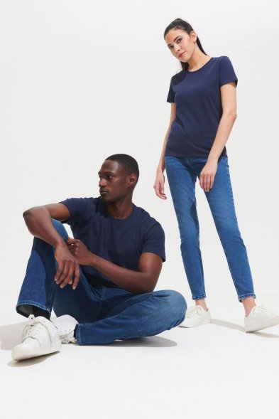 Футболка унисекс Regent 150, синяя (джинс) 