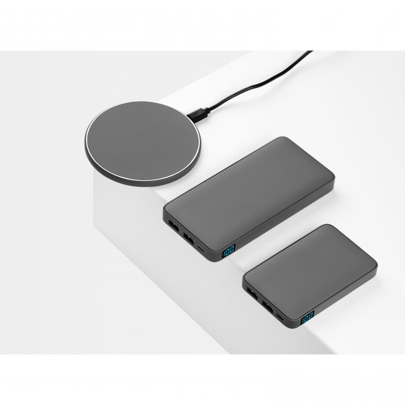 Внешний аккумулятор с подсветкой Ancor PD Plus 10000 mAh, серый 