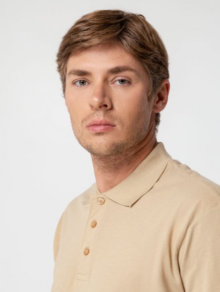 Рубашка поло мужская Summer 170, бежевая 