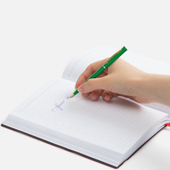 Ручка шариковая Euro Gold, зеленая 