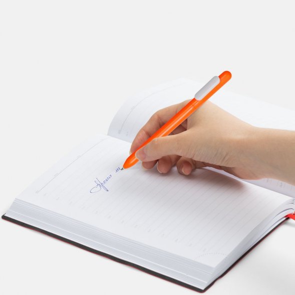 Ручка шариковая Swiper, оранжевая с белым 