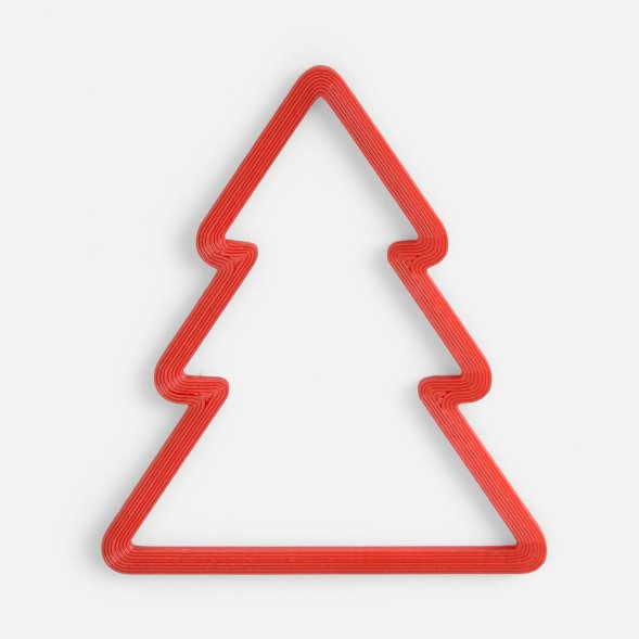 Подвеска «Елочка», 3D-печать, красная 