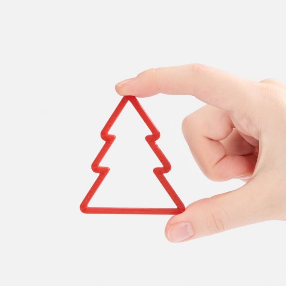 Подвеска «Елочка», 3D-печать, красная 