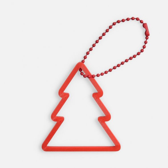 Подвеска «Елочка», 3D-печать, красная 