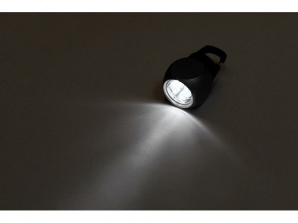 Фонарик Карго с карабином, серебристый 