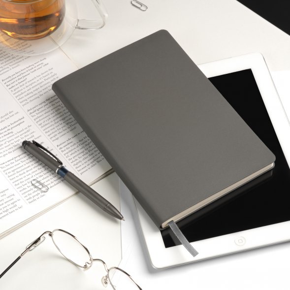 Ежедневник Star недатированный, серый (с упаковкой, со стикерами) 