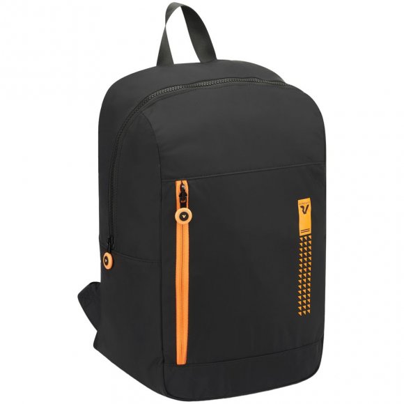Складной рюкзак Compact Neon, черный с оранжевым 