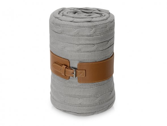 Плед акриловый Braid NEW, светло-серый 