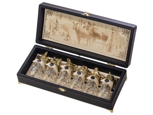 Подарочный набор Русская охота, темно-коричневый/молочный 