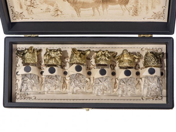 Подарочный набор Русская охота, темно-коричневый/молочный 