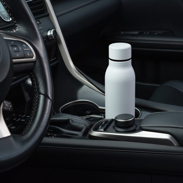 Термобутылка вакуумная герметичная Sorento, серая, зернистое покрытие 