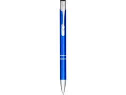 Кнопочная шариковая ручка Moneta из анодированного алюминия, черные чернила, cиний