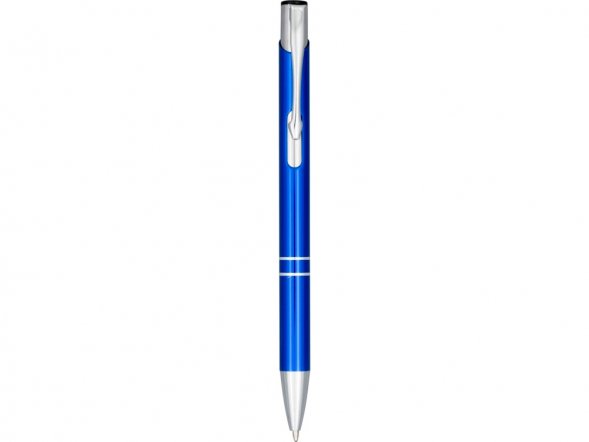Кнопочная шариковая ручка Moneta из анодированного алюминия, черные чернила, cиний 