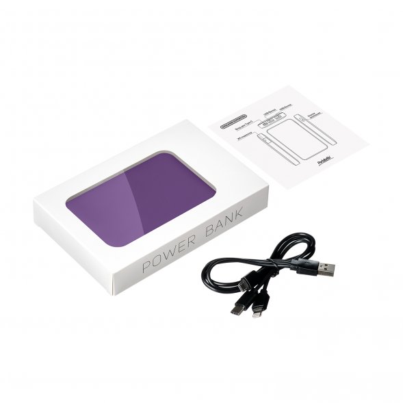 Внешний аккумулятор с подсветкой Ancor 5000 mAh, фиолетовый 