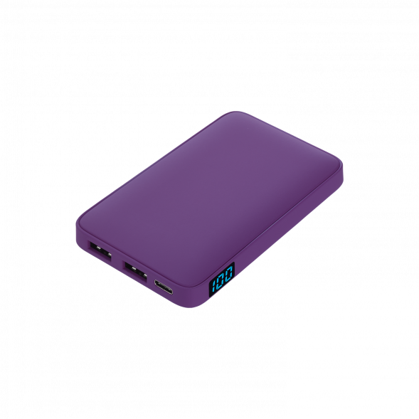 Внешний аккумулятор с подсветкой Ancor 5000 mAh, фиолетовый 