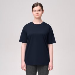 Футболка унисекс KRIS, 100% хлопок, 150 гр.,  темно-синяя, размер XXL