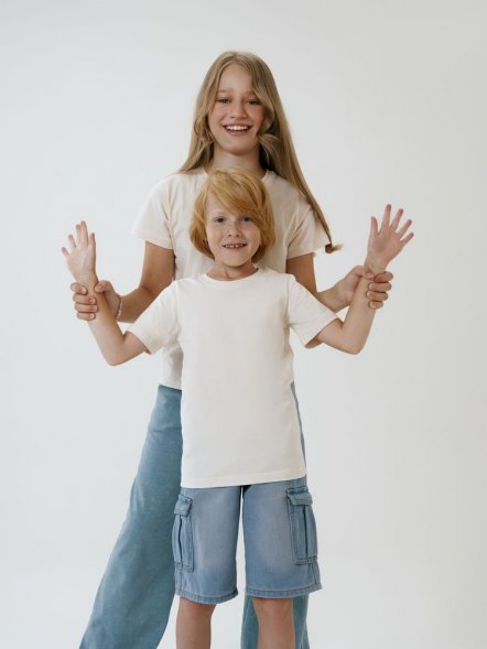 Футболка детская T-Bolka Kids, молочно-белая 