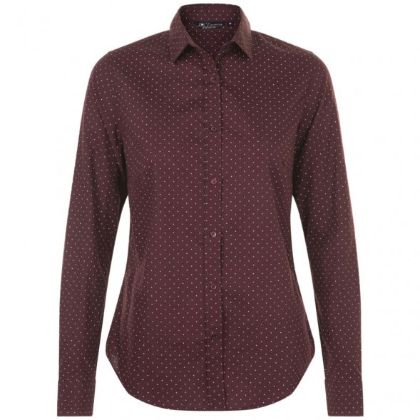 Рубашка женская Becker Women, бордовая с белым 