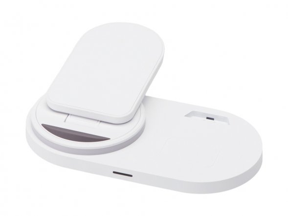 Складная зарядная станция с беспроводной зарядкой Flashport, 15 Вт, белый 