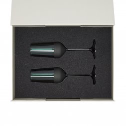 Подарочный набор 2 бокала для шампанского Emerald в серой коробке