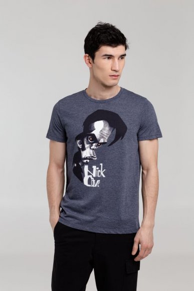 Футболка «Меламед. Nick Cave», темно-синий меланж 