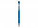 Ручка металлическая soft-touch шариковая со стилусом Sway, голубой/серебристый 
