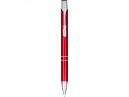 Кнопочная шариковая ручка Moneta из анодированного алюминия, черные чернила, красный
