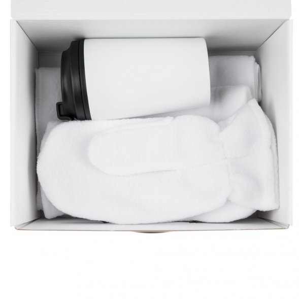 Набор Fleecy с термостаканом белый 