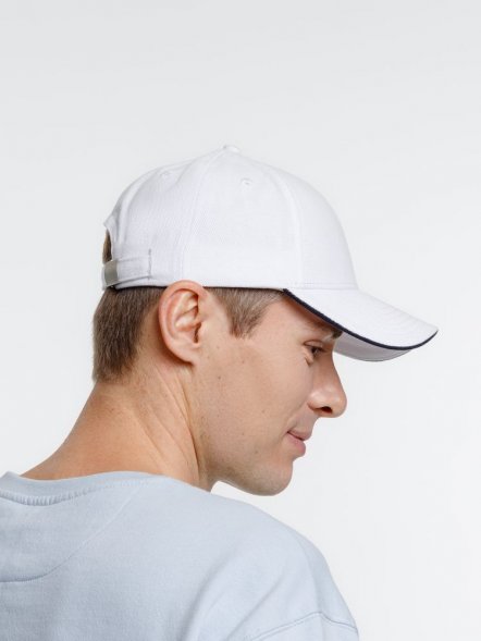 Бейсболка Spiker, белая с темно-синим 