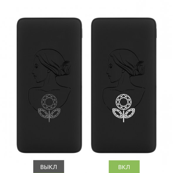 Внешний аккумулятор с подсветкой Ancor PD Plus 10000 mAh, черный 