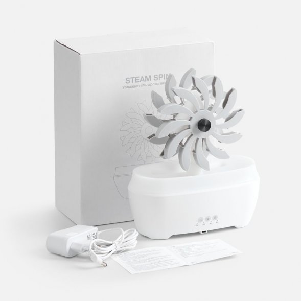 Увлажнитель-ароматизатор Steam Spin, белый с серым 