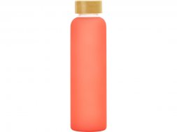 Стеклянная бутылка с бамбуковой крышкой Foggy, 600мл, красный