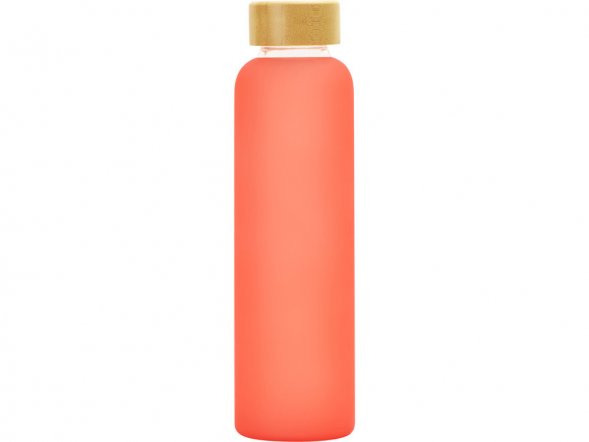 Стеклянная бутылка с бамбуковой крышкой Foggy, 600мл, красный 