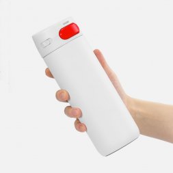 Термостакан X1 с цветной кнопкой, белый с красным