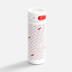 Термостакан X1 с цветной кнопкой, белый с красным