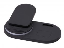 Складная зарядная станция с беспроводной зарядкой Flashport, 15 Вт, черный
