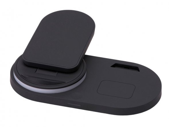 Складная зарядная станция с беспроводной зарядкой Flashport, 15 Вт, черный 