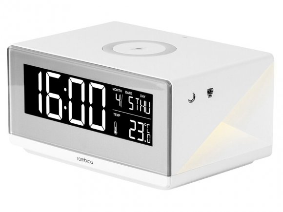 Часы с беспроводным зарядным устройством Rombica Timebox 2, белый 