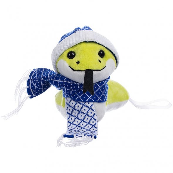 Мягкая игрушка Baby Snake Right, в синем шарфике и шапочке 